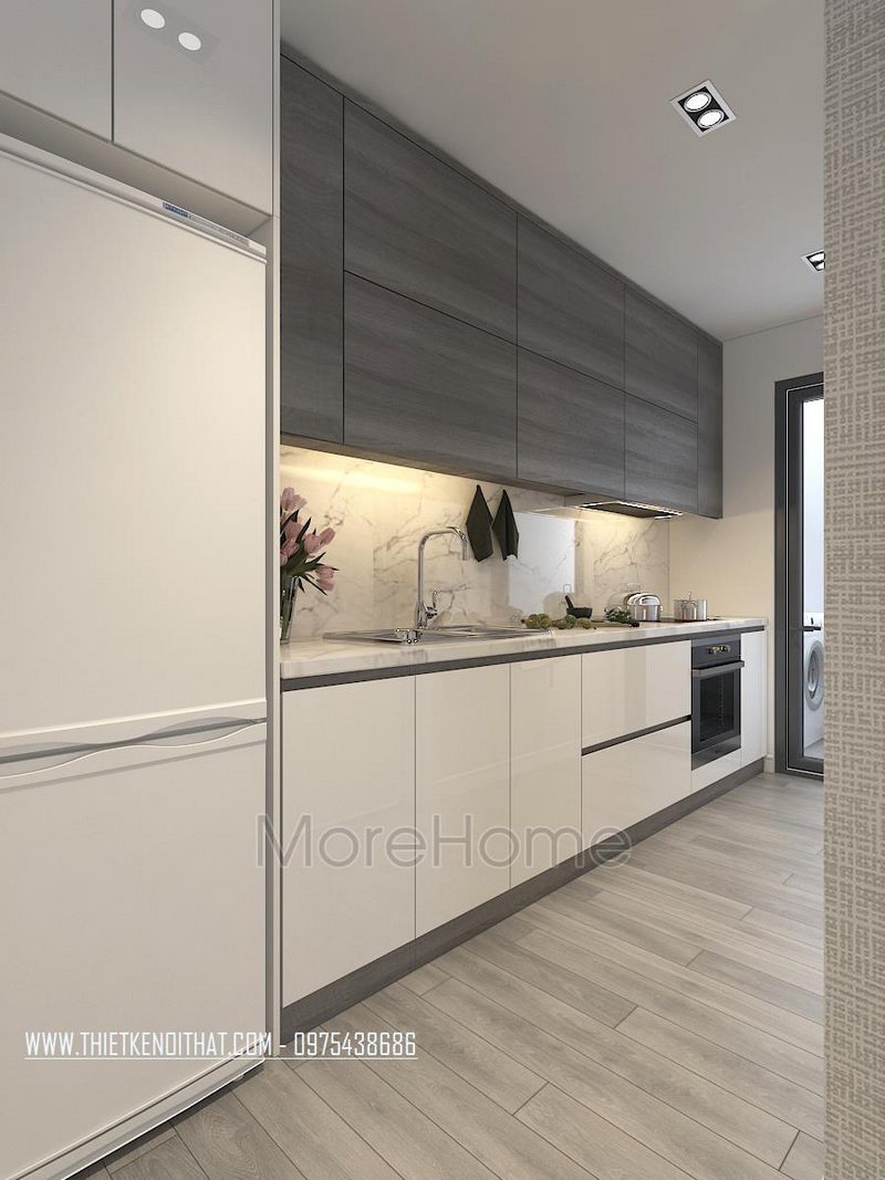 Thiết kế nội thất phòng bếp chung cư Mon City Mỹ Đình Nam Từ Liêm Hn